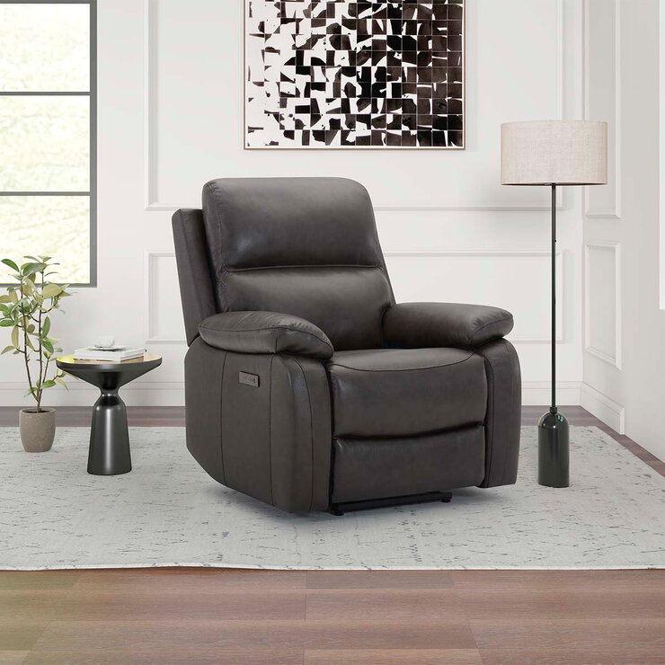 GilmanCreek Furniture, Sillón Reclinable de Piel con Sistema Eléctrico — Imagen 1 de 4