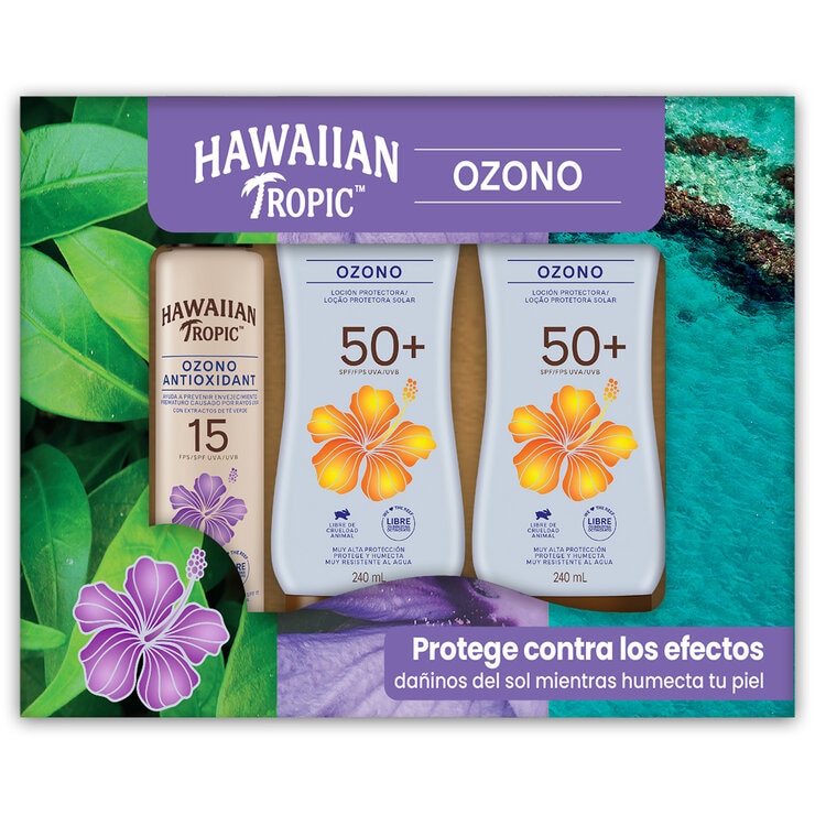Hawaiian Tropic Ozono Bloqueador Solar 2 Lociones y 1 Spray — Imagen 1 de 3