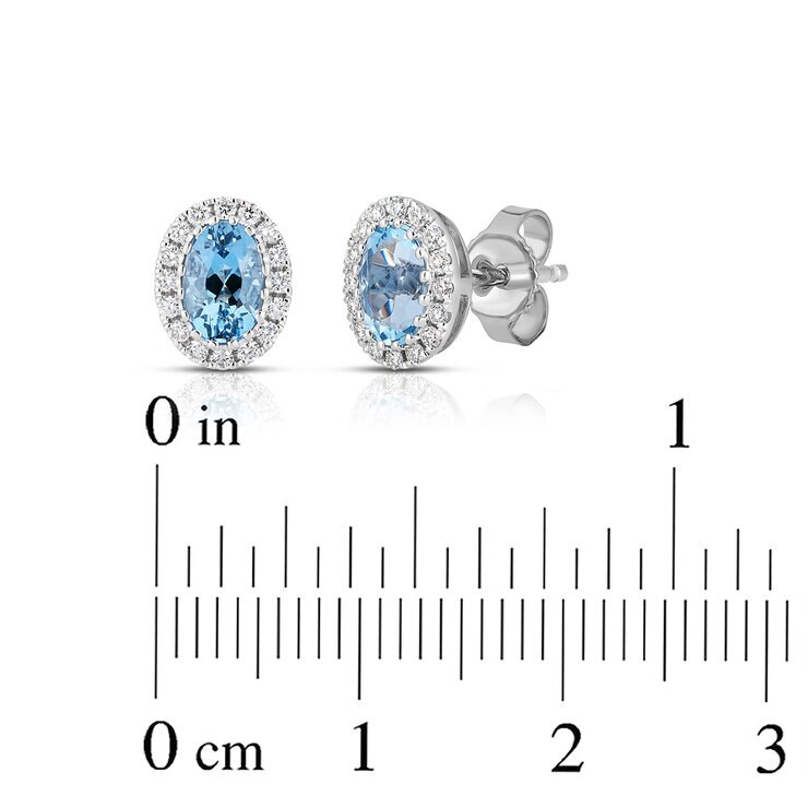 Anillo de Aquamarina con diamantes 0.19ctw, Oro Blanco 14K — Imagen 2 de 4