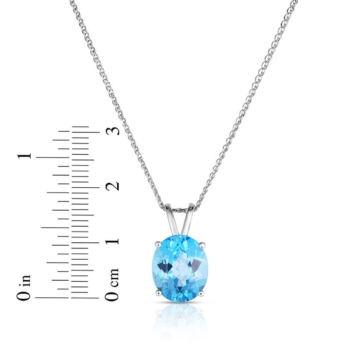 Dije de Topacio Azul, Oro Blanco de 14K — Imagen 2 de 4