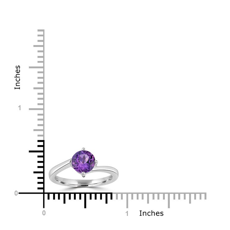 Anillo de Amatista, Oro Blanco de 14K — Imagen 2 de 4