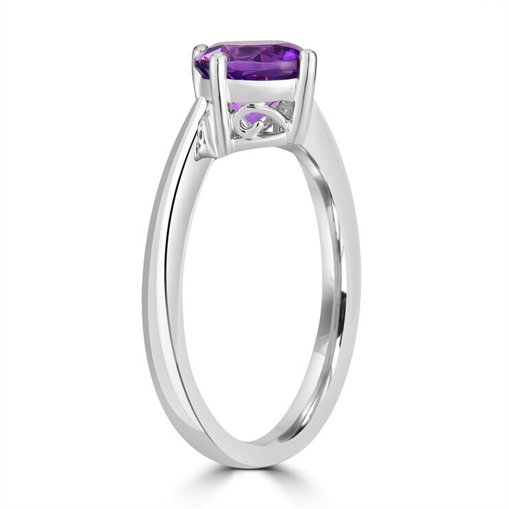 Anillo de Amatista, Oro Blanco de 14K — Imagen 3 de 4