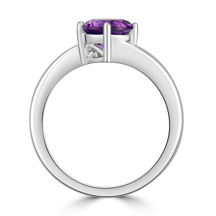 Anillo de Amatista, Oro Blanco de 14K — Imagen 4 de 4