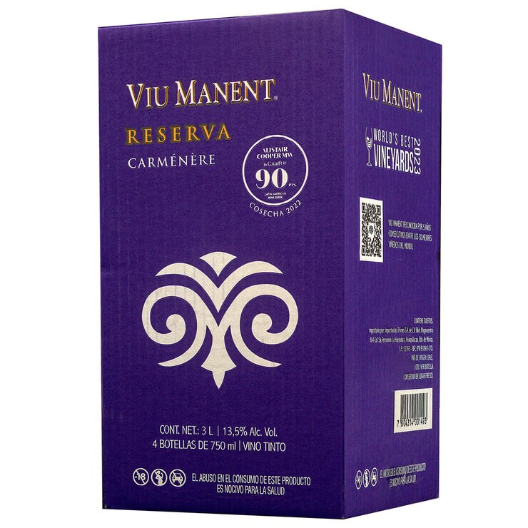 Vino Tinto Viu Manent Estate Collection Carmenere 4/750ml — Imagen 2 de 2