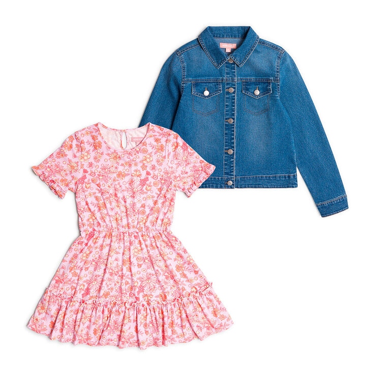 BCBG Conjunto vestido y chamarra para Niñas Varias Tallas y Colores — Imagen 1 de 3
