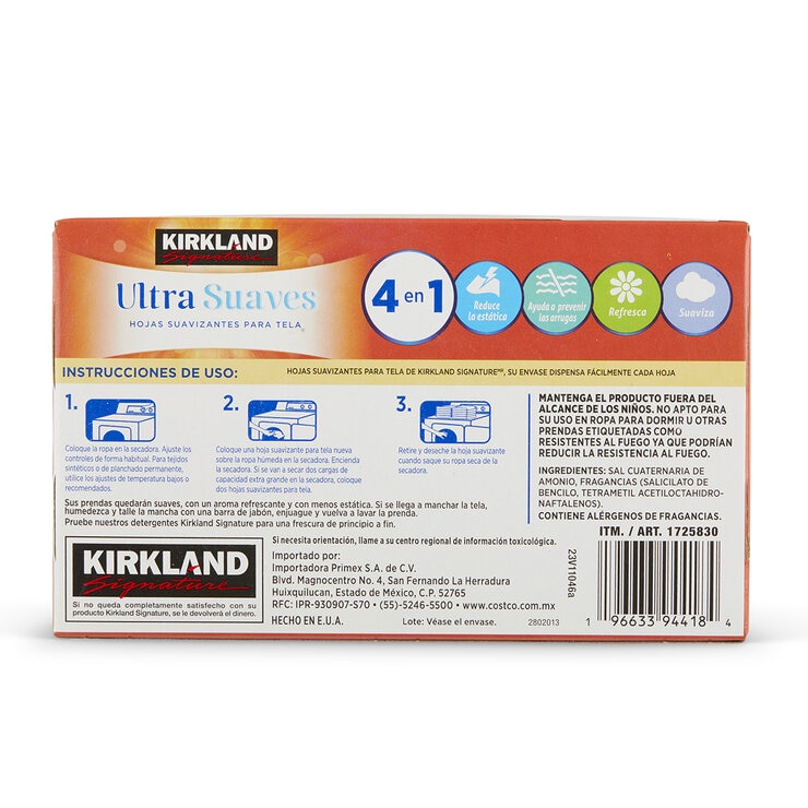 Kirkland Signature Hojas Suavizantes de Telas 500 piezas — Imagen 2 de 4