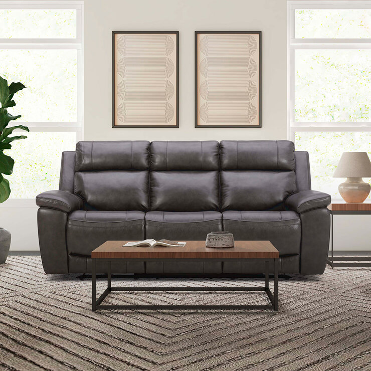 Gilmancreeck, Sofá Reclinable de Piel con Sistema Eléctrico y Reposacabezas Eléctricos — Imagen 1 de 4