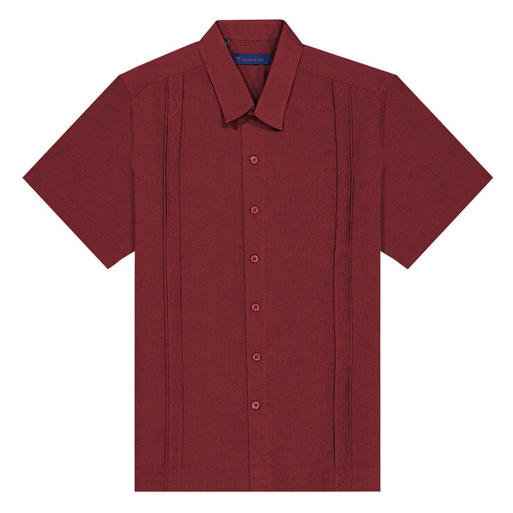 Palmerino, Camisa Guayabera Manga Corta, Para hombre, De Lino, Color Verde, Modelo Turcana, Talla Chica — Imagen 1 de 3