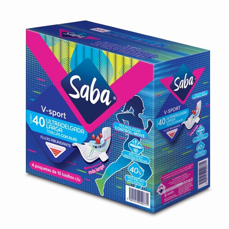 Saba V-Sport Toallas Femeninas Ultradelgadas 40 pzas — Imagen 4 de 4