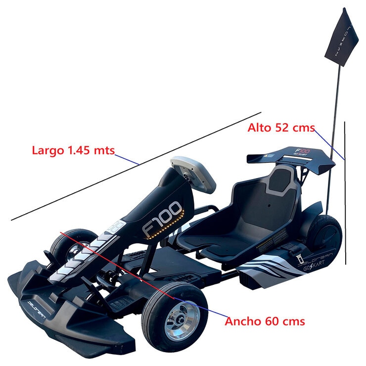 Delorean Go Kart Eléctrico Negro — Imagen 3 de 4