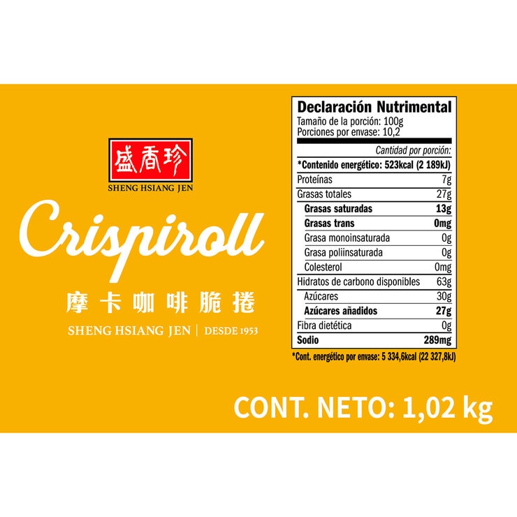 Crispiroll Rollitos de Galleta Crujientes con Relleno sabor Café Moca 1.02 Kg — Imagen 2 de 4