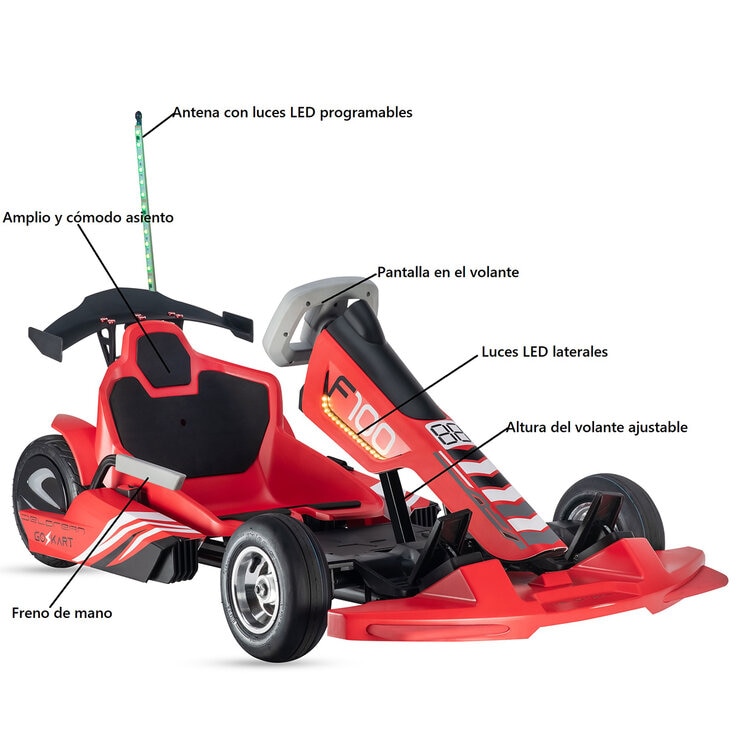 Delorean Go Kart Eléctrico Rojo — Imagen 2 de 4