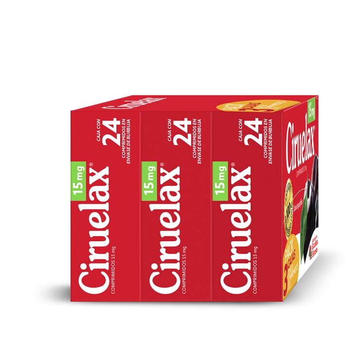Ciruelax  Laxante Comprimidos 15mg 3 cajas de 24 — Imagen 2 de 3