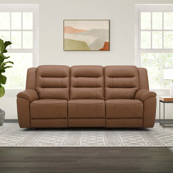 GilmanCreek Furniture, Sofá Reclinable de Piel con Sistema Eléctrico y Reposacabezas — Imagen 1 de 4