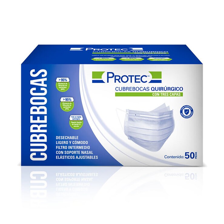  Protec Cubrebocas Plegable Caja con 50 piezas — Imagen 1 de 3