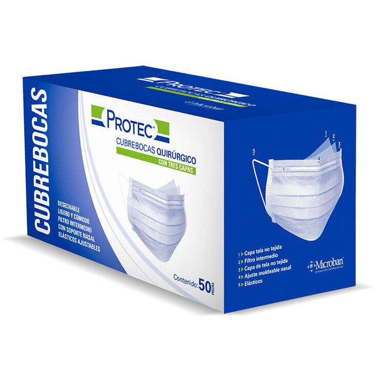  Protec Cubrebocas Plegable Caja con 50 piezas — Imagen 3 de 3
