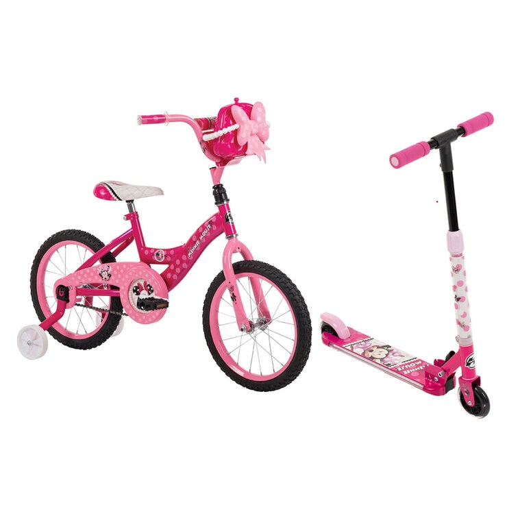 Bicicleta R16 y Scooter Infantil Huffy Minnie Mouse  — Imagen 1 de 3