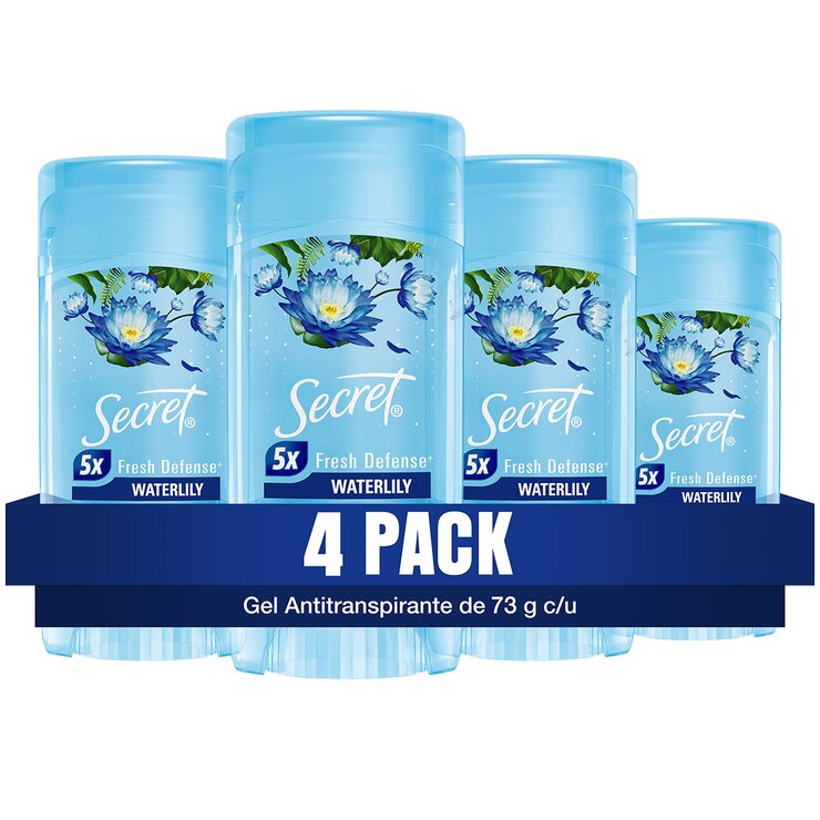 Secret Waterlily Gel Invisible Antitranspirante 4 pzas de 73 g — Imagen 1 de 4