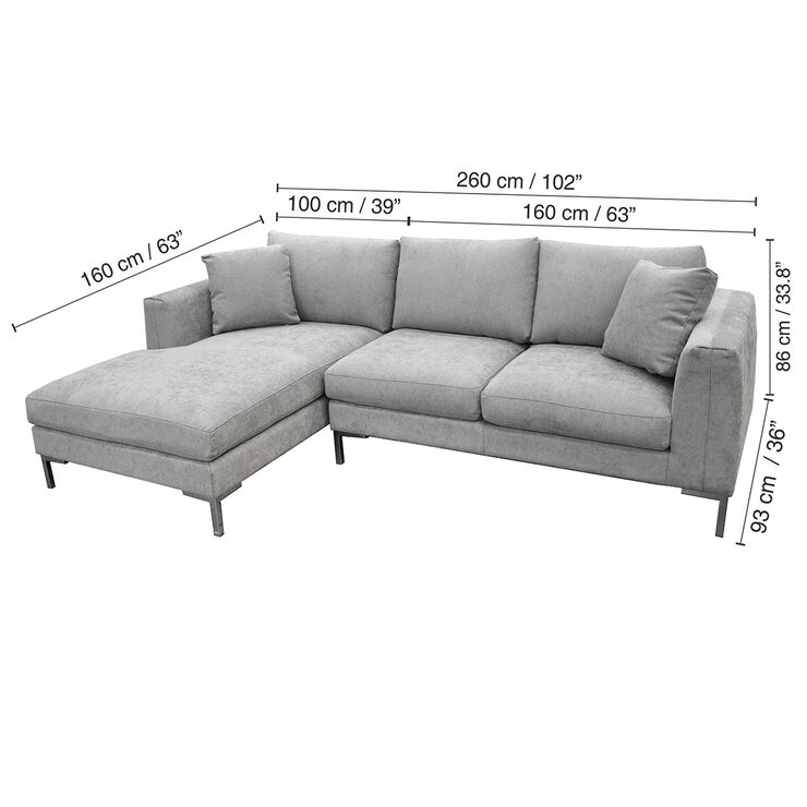 Muebles Liz, Parma, Sala Modular de 2 Piezas, Gris — Imagen 3 de 4