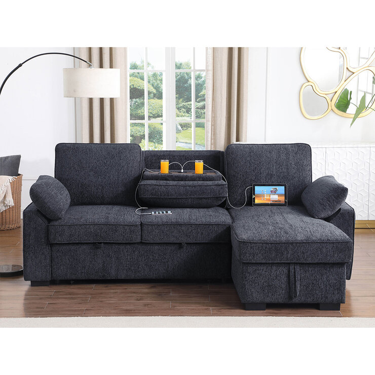  Montbrook Home, Mackenzie, Sofá Cama Seccional con Mesa Desplegable y Almacenamiento — Imagen 4 de 4