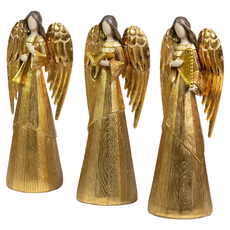 Ángeles de Resina con Alas de Metal 3 Piezas  — Imagen 4 de 4