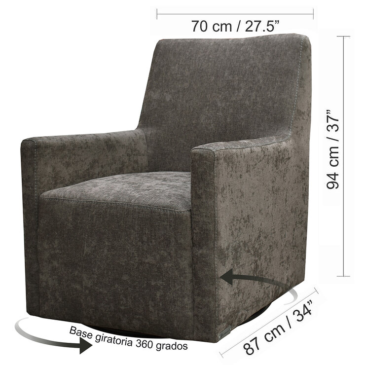 Muebles Liz, Wilton, Sillón Giratorio Café — Imagen 2 de 4