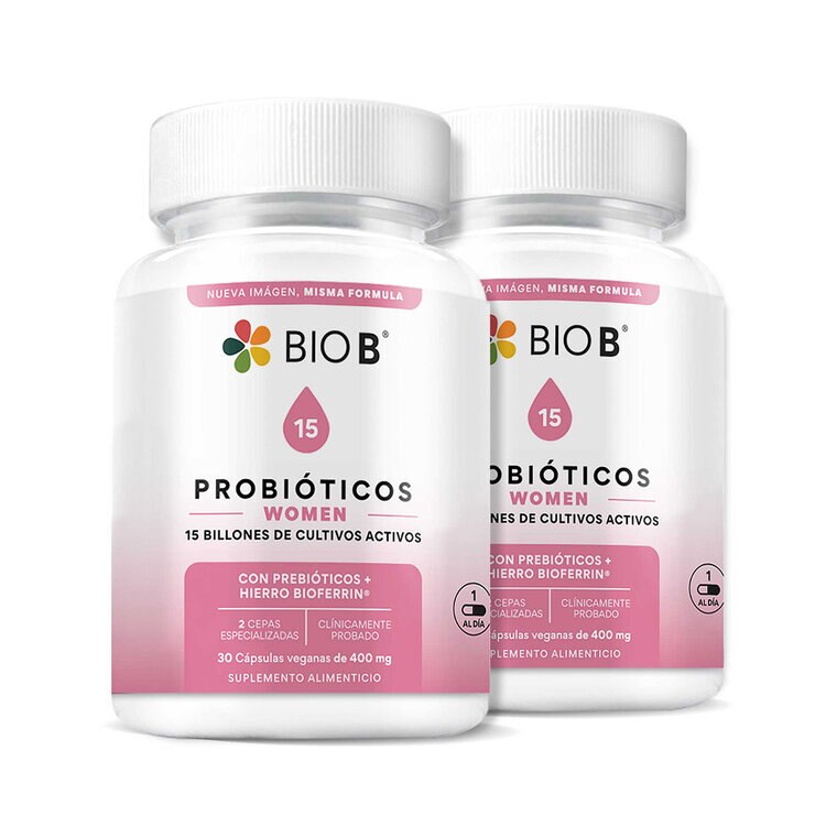 Bio B Probióticos women 15 Billones 2 frascos de 30 Cápsulas