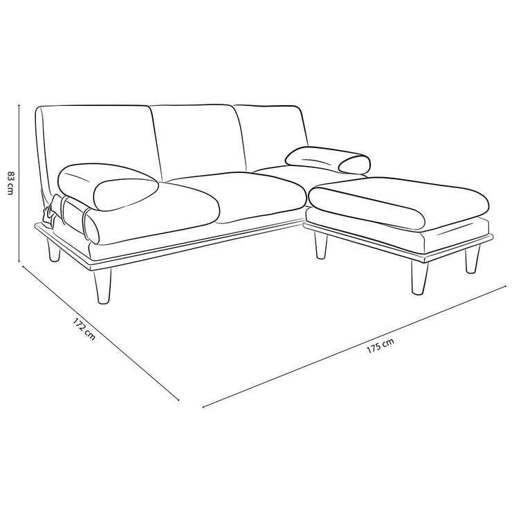 Violanti, Sofá Cama de 3 plazas y Taburete, Color Beige — Imagen 3 de 4