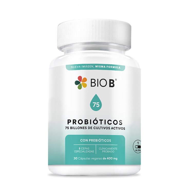 Bio B Probióticos 75 Billones Frasco 30 Cápsulas 