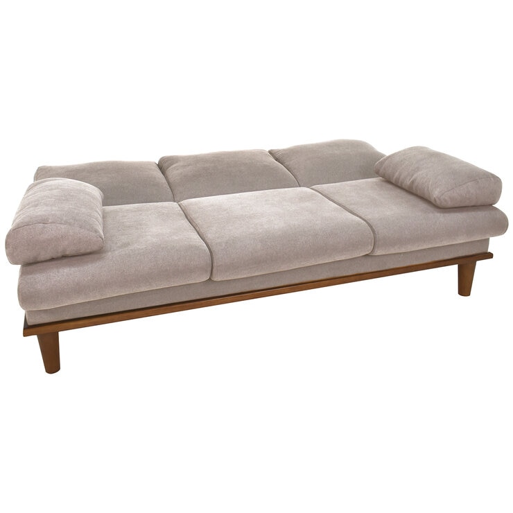 Violanti, Sofá Cama de 3 plazas y Taburete, Color Beige — Imagen 4 de 4