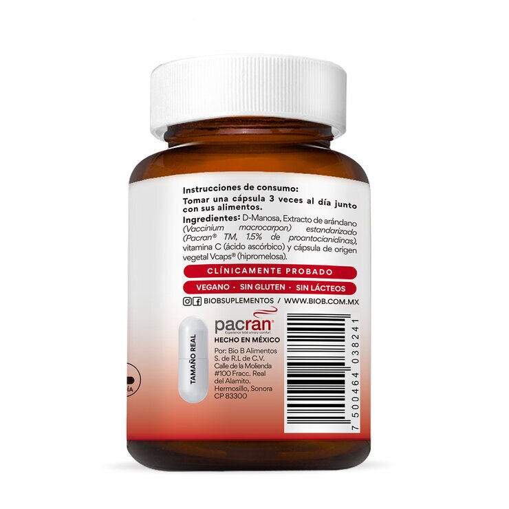 Bio B Extracto Arándano, pacrán con D-Manosa 2 Frascos 60 cáp c/u — Imagen 2 de 3