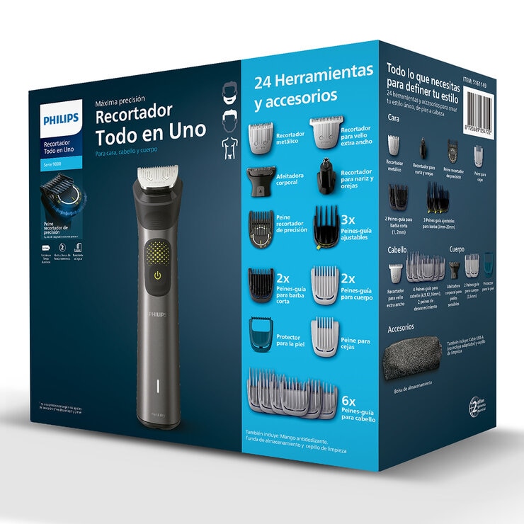 Philips Recortador Todo en Uno, para cara, cabello y cuerpo, 24 piezas — Imagen 2 de 4