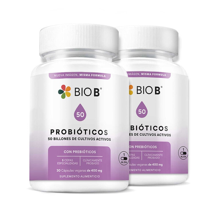 Bio B Probióticos 50 Billones 2 Frascos de 30 Cápsulas — Imagen 1 de 3