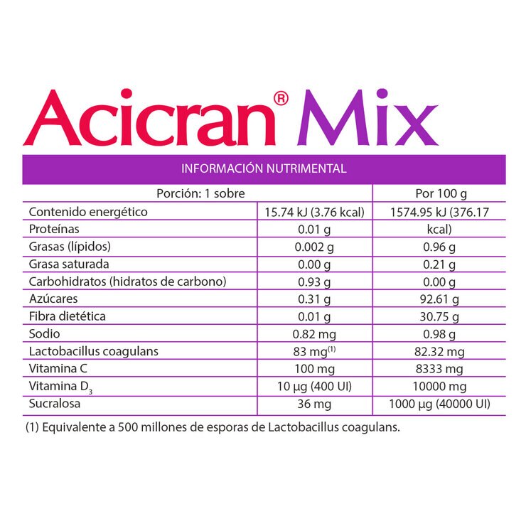 Acicran Mix 30 Sobres de 1 gr c/u  — Imagen 2 de 4