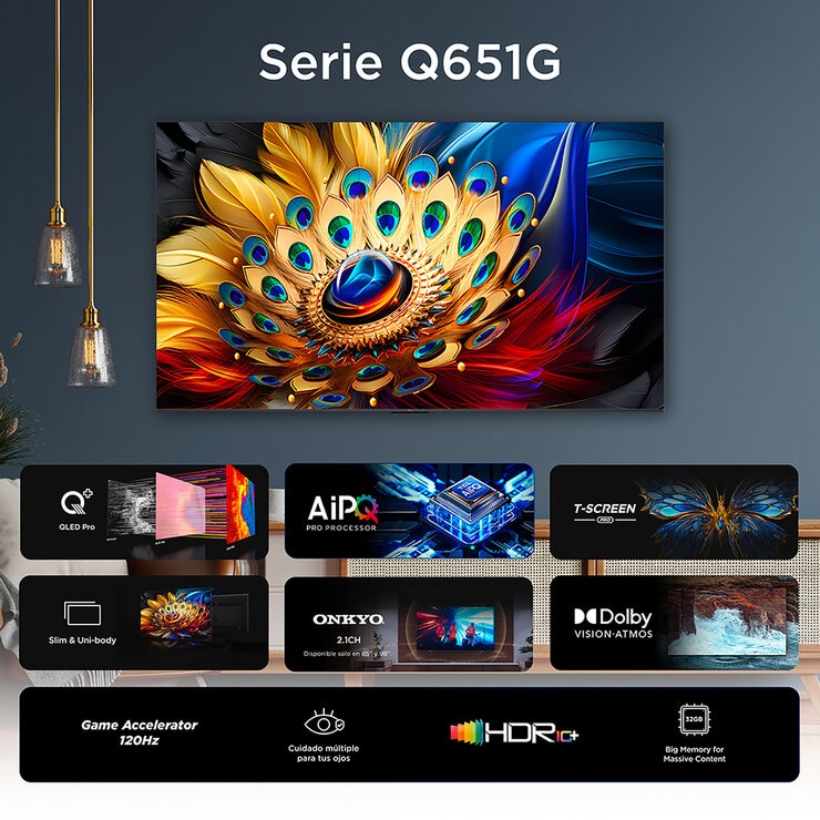 TCL Pantalla 65"  4K QLED GOOGLE TV — Imagen 4 de 4