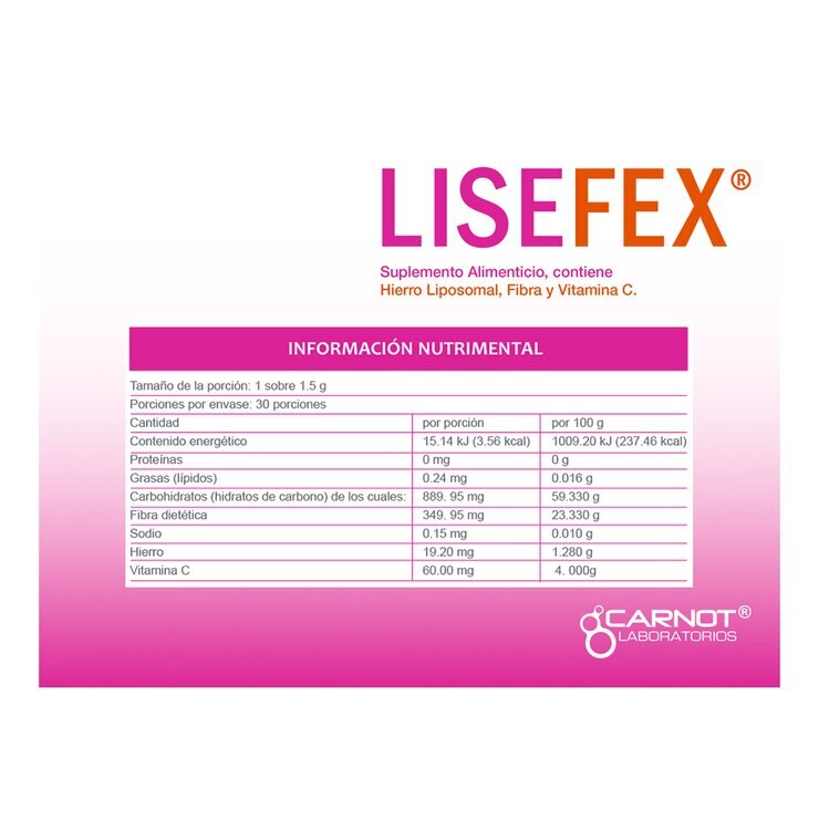 Lisefex Polvo 30 Sobres de 1.5 g c/u — Imagen 2 de 2