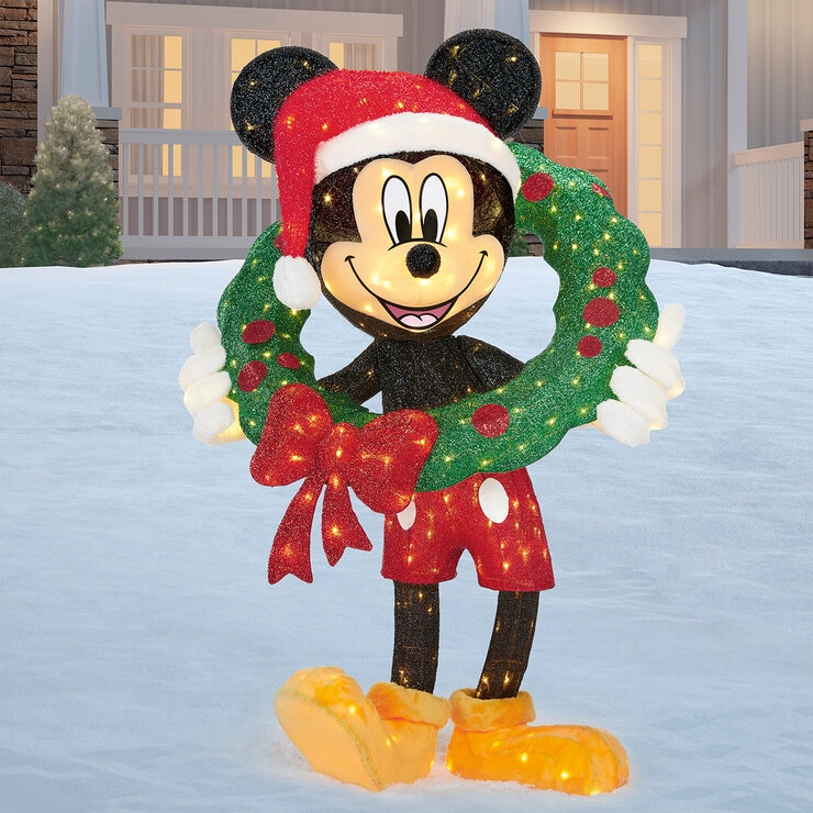 Disney Mickey Iluminado con Corona Navideña  — Imagen 1 de 4