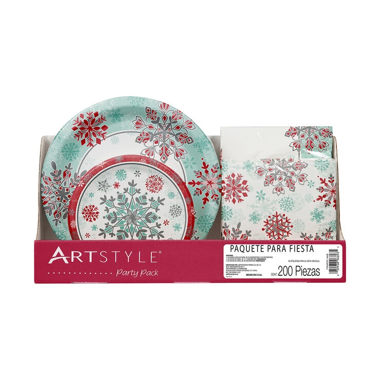 Artstyle Paquete Desechable Navideño para Fiesta 200 piezas — Imagen 2 de 4