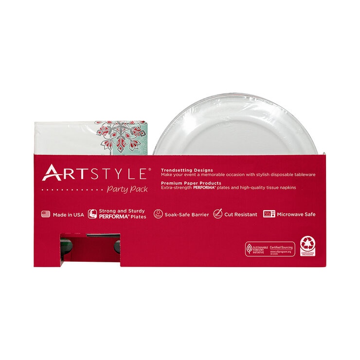 Artstyle Paquete Desechable Navideño para Fiesta 200 piezas — Imagen 3 de 4