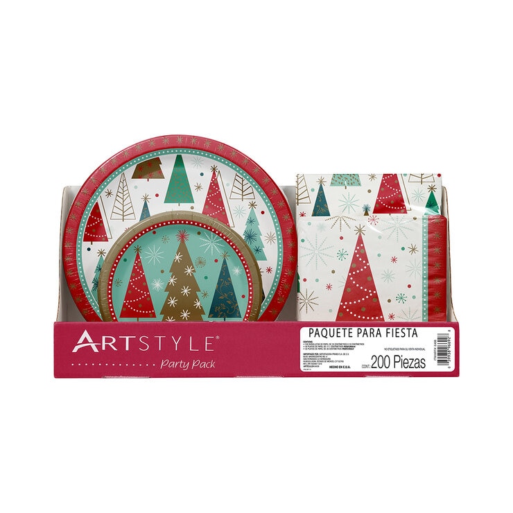 Artstyle Paquete Desechable Navideño para Fiesta 200 piezas — Imagen 1 de 4
