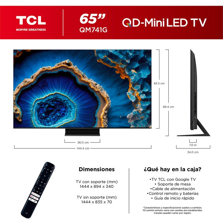 TCL Pantalla 65" 4K Miniled — Imagen 3 de 4