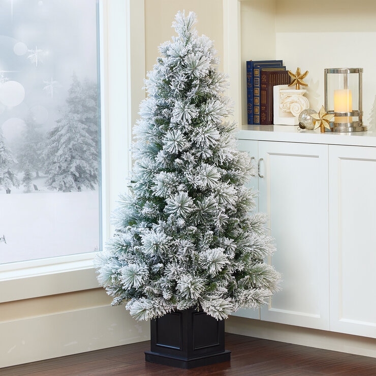 Árbol de Navidad Artificial Nevado con Serie de Luces 1.3m — Imagen 3 de 4