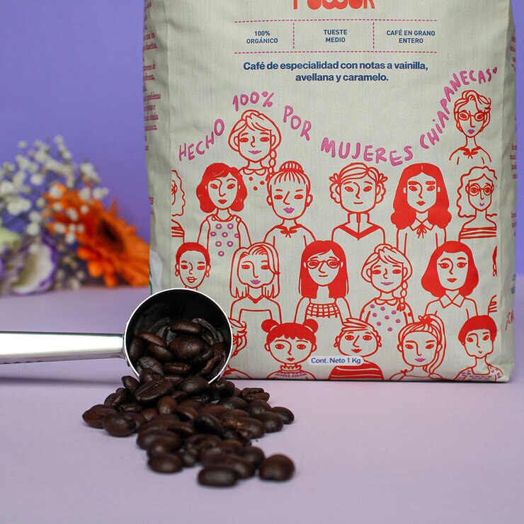 The Coffee Farmer’s Coop Women Power Café en Grano Entero 100% Orgánico 1 kg — Imagen 2 de 3
