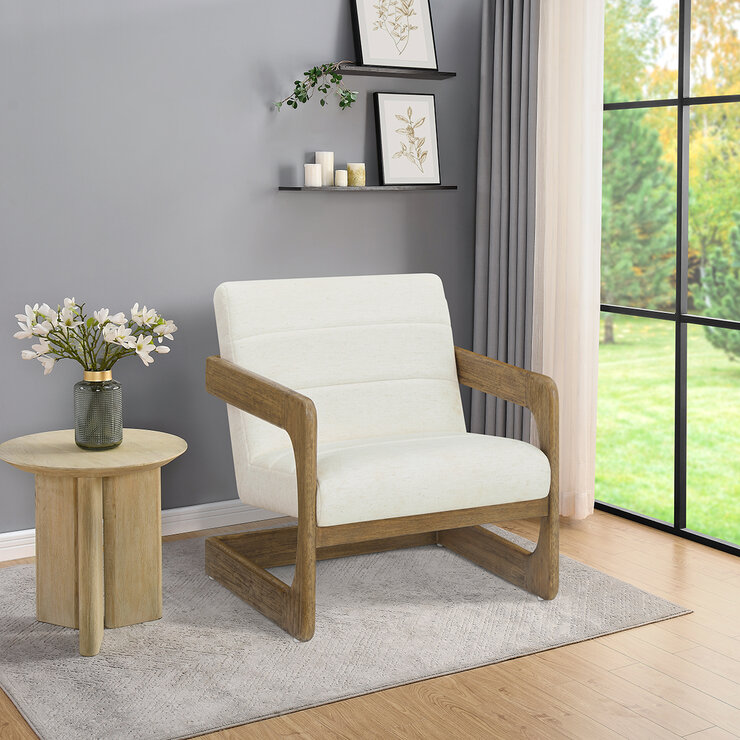 Thomasville, Silla de Tela con Base de Madera — Imagen 1 de 4