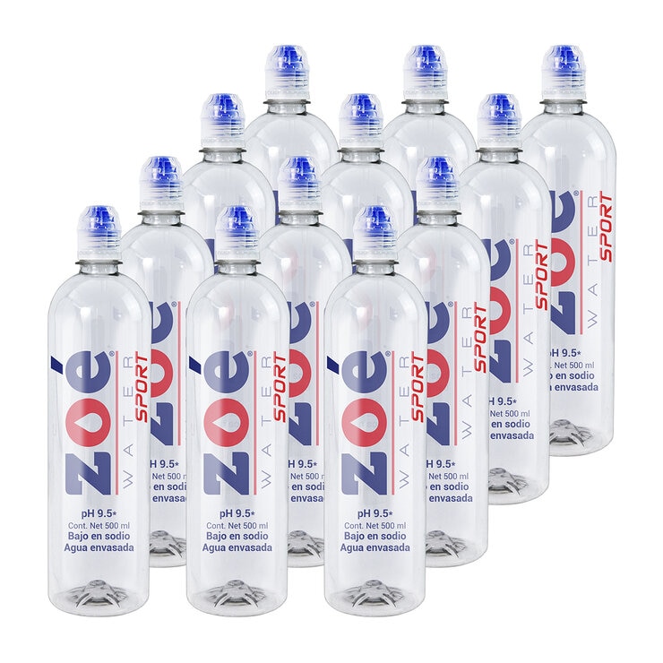 Zoé Water Sport Agua Alcalina 12 pzs de 500 ml — Imagen 1 de 4