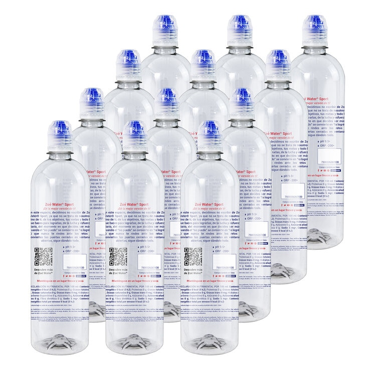 Zoé Water Sport Agua Alcalina 12 pzs de 500 ml — Imagen 2 de 4