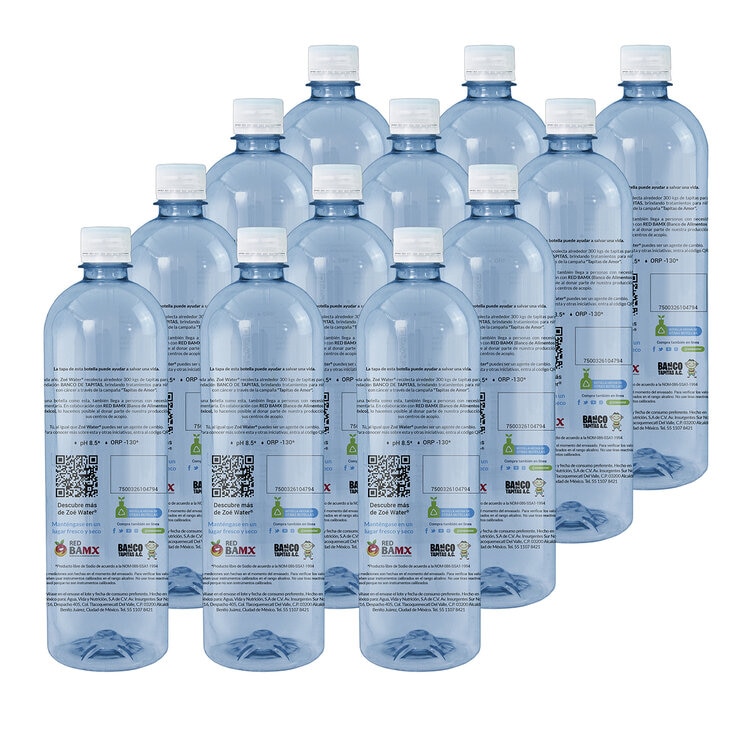 Zoé Water Agua Alcalina 12 pzs de 900 ml — Imagen 2 de 4