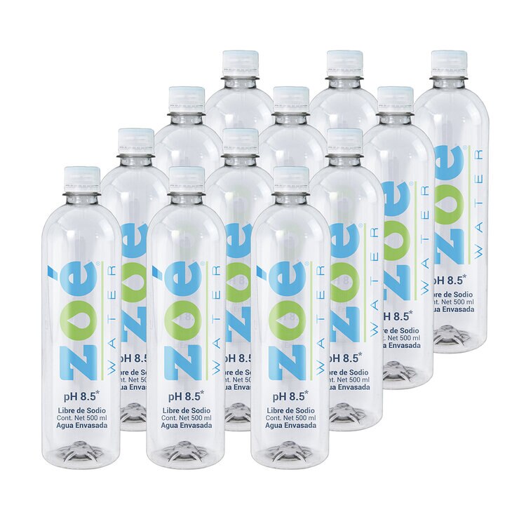 Zoé Water Agua Alcalina 12 pzs de 500 ml — Imagen 1 de 4