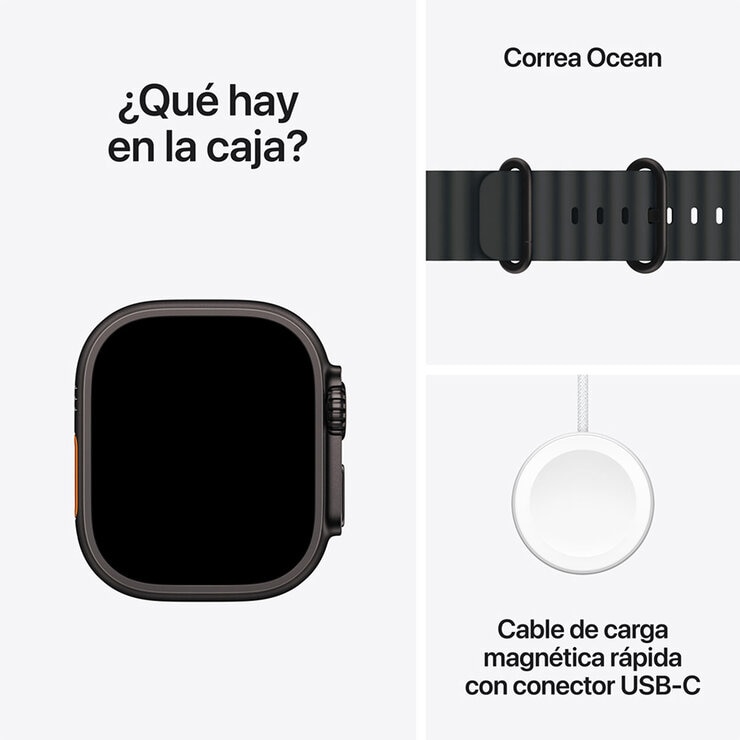 Apple Watch Ultra 2 (GPS + Cellular) Caja de titanio negro 49mm con Correa Ocean Negro — Imagen 3 de 4