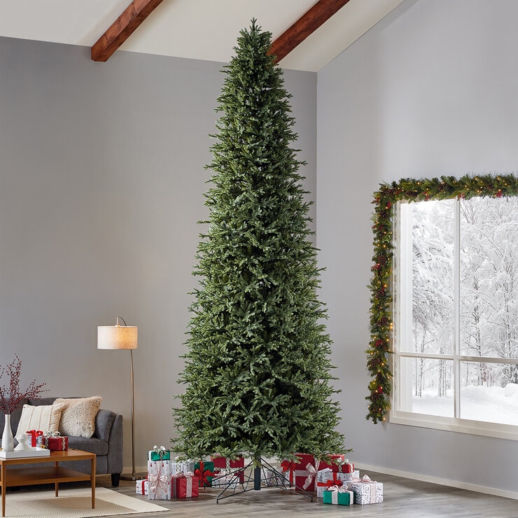 Árbol de Navidad Artificial Escarchado y Diamantado de 2.74m Preiluminado con Luces Radiant Micro LED  — Imagen 2 de 4